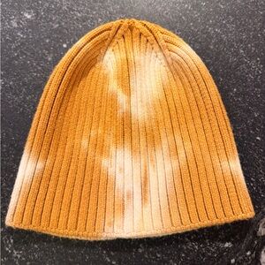 Yellow and Cream Ribbed Beanie
